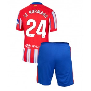 Billiga Atletico Madrid Robin Le Normand #24 Hemmatröja Barn 2024-25 Kortärmad (+ Korta byxor)